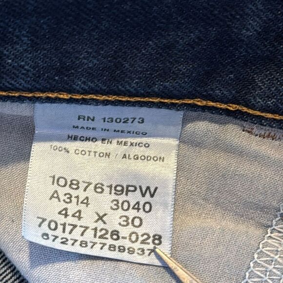 Rustler Men’s Dark Wash Straight Leg Denim Jeans Sz 44x30 - Picture 6 of 8
